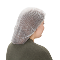Bonnet bouffant pliss&eacute;, Polypropyl&egrave;ne, 21", Blanc Duraquip Inc