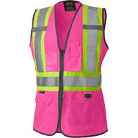 139PK Women's Safety Vest, Pink, X-Small, Polyester Duraquip Inc