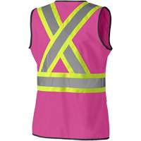 139PK Women's Safety Vest, Pink, X-Small, Polyester Duraquip Inc