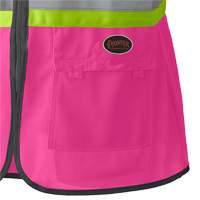 139PK Women's Safety Vest, Pink, X-Small, Polyester Duraquip Inc
