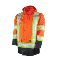 Lined Safety Parka, High Visibility Orange, Large Duraquip Inc