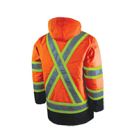 Lined Safety Parka, High Visibility Orange, Large Duraquip Inc
