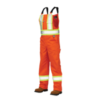 Unlined Safety Overalls, Poly-Cotton, Large, High Visibility Orange Duraquip Inc
