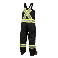 Lined Safety Overalls, Polyester/Polyurethane, Large, Black Duraquip Inc