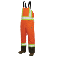 Lined Safety Overalls, Polyester/Polyurethane, Large, High Visibility Orange Duraquip Inc