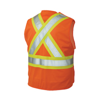 5-Point Tearaway Safety Vest, High Visibility Orange, Large/X-Large, Polyester Duraquip Inc