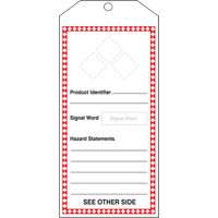 GHS Jumbo Safety Tag, Cardstock, 3-7/8" W x 8-1/2" H, English Duraquip Inc