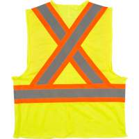Traffic Safety Vest, High Visibility Lime-Yellow, Medium, Polyester Duraquip Inc