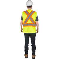 Traffic Safety Vest, High Visibility Lime-Yellow, Medium, Polyester Duraquip Inc