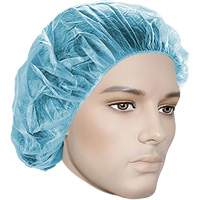 Bonnets bouffants, Polypropyl&egrave;ne, 18", Bleu Duraquip Inc