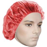 Bonnets bouffants, Polypropyl&egrave;ne, 21", Rouge Duraquip Inc
