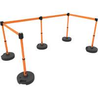 Ensemble de cinq montants pour barri&egrave;re PLUS, Plastique, 42" h, Ruban Orange, Longueur du ruban 15' Duraquip Inc