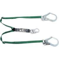 V-Series Lanyard, 6', Rebar Hook Center, Snap Hook Leg Ends, Polyester Duraquip Inc