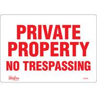"Private Property" Sign, 7" x 10", Vinyl, English Duraquip Inc