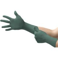 Dura Flock Gloves, Small, Nitrile, 8-mil, Powder-Free, Green Duraquip Inc