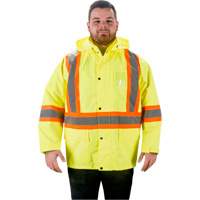 RZ1000 Rain Jacket, Polyester, Small, High Visibility Lime-Yellow Duraquip Inc