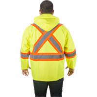 RZ1000 Rain Jacket, Polyester, Small, High Visibility Lime-Yellow Duraquip Inc