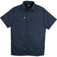 Chemise de travail &agrave; manches courtes en tissu crois&eacute; avec boutons-pression, Hommes, Petit, Bleu marine Duraquip Inc