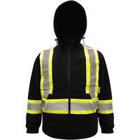 High-Visibility Hoodie, Polyester, Black, Small Duraquip Inc