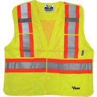 Safety Vest, High Visibility Lime-Yellow, 2X-Large/3X-Large, Polyester Duraquip Inc