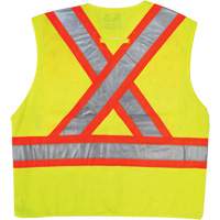 Safety Vest, High Visibility Lime-Yellow, 2X-Large/3X-Large, Polyester Duraquip Inc