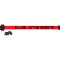 Wall Mount Barrier, Plastic, Magnetic Mount, 7', Red Tape Duraquip Inc