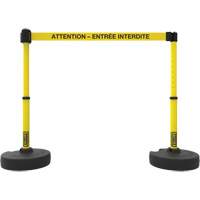 Plus Barrier Post Set, Plastic, 42" H, Yellow Tape, 15' Tape Length Duraquip Inc