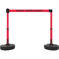 Plus Barrier Post Set, Plastic, 42" H, Red Tape, 15' Tape Length Duraquip Inc