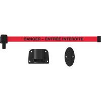 Plus Wall Mount Barrier System, Plastic, Screw Mount, 15', Red Tape Duraquip Inc