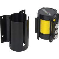 Wall Mount Barrier with Magnetic Tape, Steel, Screw Mount, 12', Yellow Tape Duraquip Inc