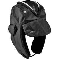 N-Ferno&reg; Zippered Trapper Hat, Polyurethane/Satin Lining, Medium/Small, Black Duraquip Inc