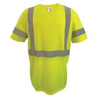 Short Sleeve Safety T-Shirt, Polyester, 2X-Large, High Visibility Lime-Yellow Duraquip Inc
