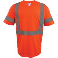 Short Sleeve Safety T-Shirt, Polyester, 2X-Large, High Visibility Orange Duraquip Inc