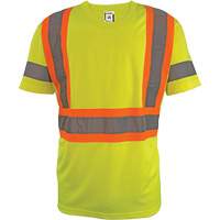Short Sleeve Safety T-Shirt, Polyester, 2X-Large, High Visibility Lime-Yellow Duraquip Inc