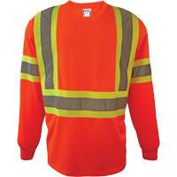 Long Sleeve Safety Shirt, Polyester, 2X-Large, High Visibility Orange Duraquip Inc