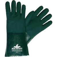 Chemical Resistant Gloves, Size Large, 14" L, PVC, Jersey Inner Lining Duraquip Inc