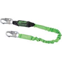 Miller&reg; StretchStop&reg; Shock-Absorbing Lanyard, 6', Locking Snap Hook Center, Locking Snap Hook Leg Ends, Polyester Duraquip Inc