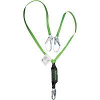 Miller&reg; HP Shock-Absorbing Lanyard, 6', Locking Rebar Hook Center, Locking Snap Hook Leg Ends, Polyester Duraquip Inc