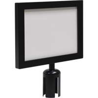 Cadre d'enseigne pour poteau de barri&egrave;re pour le contr&ocirc;le des foules, Noir Duraquip Inc