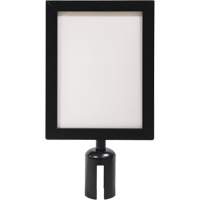 Cadre d'enseigne pour poteau de barri&egrave;re pour le contr&ocirc;le des foules, Noir Duraquip Inc