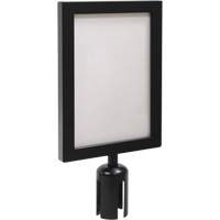 Cadre d'enseigne pour poteau de barri&egrave;re pour le contr&ocirc;le des foules, Noir Duraquip Inc