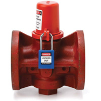 Housse de s&eacute;curit&eacute; pour fontaine et dispositif de cadenassage pour robinet &agrave; tournant, Ensemble Vanne/Robinet &agrave; eau Duraquip Inc