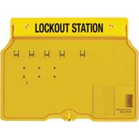 Trilingual Covered Lock Station, None Padlocks, 4 Padlock Capacity, Padlocks Not Included Duraquip Inc