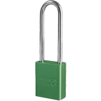 American Lock&reg; Safety Padlock, Green, Keyed Different, Aluminum, 1-1/2" Width Duraquip Inc
