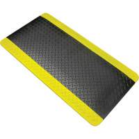 Tapis antifatigue, Losange, 1-2/3' x 3-1/4' x 3/4", Noir/Jaune, Polyur&eacute;thane Duraquip Inc