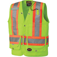 6696 Veste de s&eacute;curit&eacute; pour arpenteur, Jaune lime haute visibilit&eacute;, 4T-Grand, Polyester Duraquip Inc