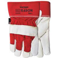 Gants d'ajusteur Red Baron, Grand, Paume en Cuir fleur de vache, Doublure en Tissu-laine Duraquip Inc