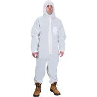 Hooded Coveralls, Medium, White, SMS Duraquip Inc