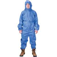 Hooded Coveralls, Medium, Blue, SMS Duraquip Inc