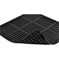 Tapis antifatigue &agrave; imbrication Cushion-Ease 550, &agrave; fentes, 3' x 3' x 3/4", Noir, Caoutchouc Duraquip Inc